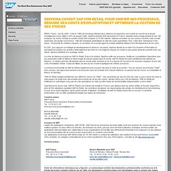 France - Sephora choisit SAP for Retail pour unifier ses processus, réduire ses coûts d’exploitation et optimiser la gestion de ses stocks