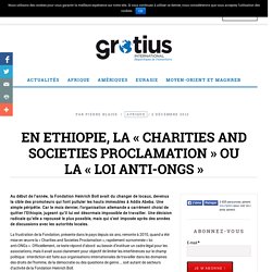 En Ethiopie, la « Charities and Societies Proclamation » ou la « loi anti-ONGs » - Grotius International