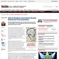 ICD-10 Deadline Uncertainty Breeds Healthcare Procrastination - Healthcare - Clinical Information Systems