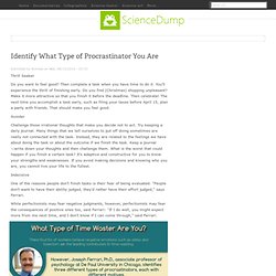 Identify What Type of Procrastinator You Are
