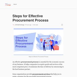 Steps for Effective Procurement Process