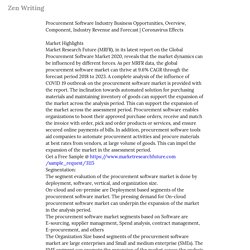 Procurement Software Industry Business Opportunities, Overview, Component,... — Zen Writing
