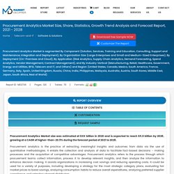 Procurement Analytics Market Size, Share, Statistics, Growth Trend Analysis and Forecast Report, 2021 - 2028