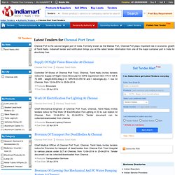 Chennai Port Trust Tenders, Chennai Port Trust Procurements, Chennai Port Trust Tenders Information