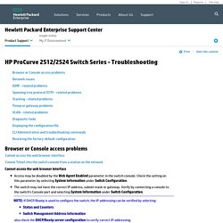 HP ProCurve 2512/2524 Switch Series - Troubleshooting
