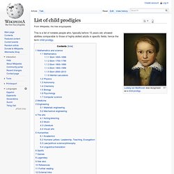 List of child prodigies
