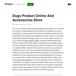 Dogs Product Online And Accessories Store