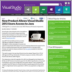 New Product Allows Visual Studio 2013 Users Access to Java