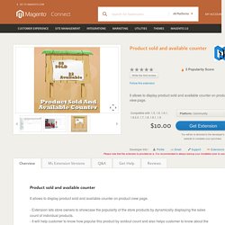 Product sold and available counter - Magento Connect