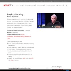 Product Backlog Refinement - Scrum Inc
