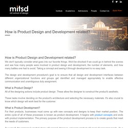How is Product Design and Development related