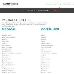 KARTEN:DESIGN — Product Innovation » Partial Client List