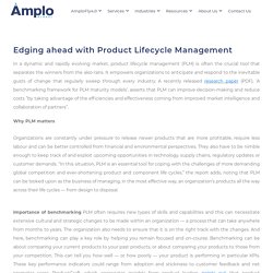 Edging ahead with Product Lifecycle Management - Amplo Global Inc.