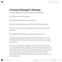 A Product Manager’s Musings