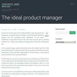 The ideal product manager - StartupCFO