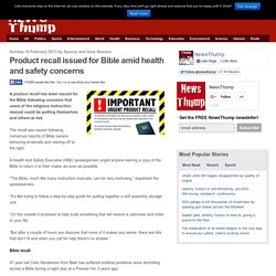 Product recall issued for Bible amid health and safety concerns