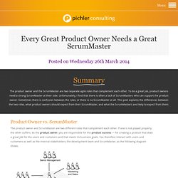 Every Great Product Owner Needs a Great ScrumMaster