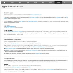 Support - Product Security