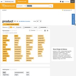 Product Synonyms, Product Antonyms