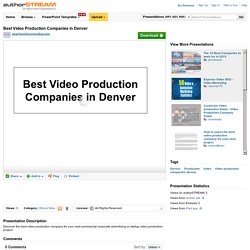 Best Video Production Companies in Denver