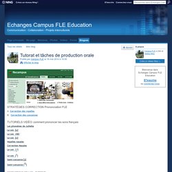 Tutorat et tâches de production orale - Echanges Campus FLE Education