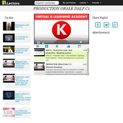 PRODUCTION ORALE DALF C1 - Lectoro - Lectures & Podcasts Playlists