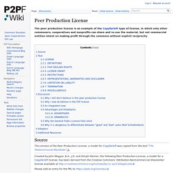 Peer Production License