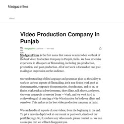 Video Production Company in Punjab