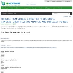 Thriller Film Global Market By Production, Manufacturer, Revenue Analysis And Forecast To 2025