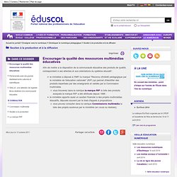 Production et diffusion de ressources numériques