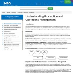 Production and Operations Management - Meaning and Important Concepts