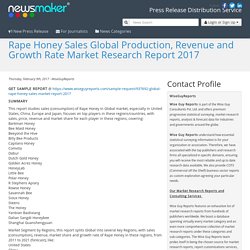 Rape Honey Sales Global Production, Revenue and Growth Rate Market Research Report 2017