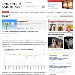 U.S. Daily Oil Production At Highest Level Since 1998