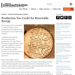 Production Tax Credit for Renewable Energy