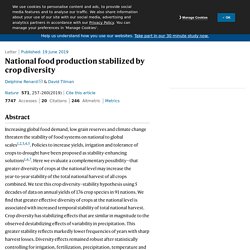 NATURE 19/06/19 National food production stabilized by crop diversity