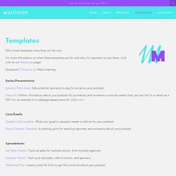Podcast Production Templates — Multitude