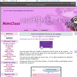 Fiche de production d'écrits sur les vacances - MimiClass