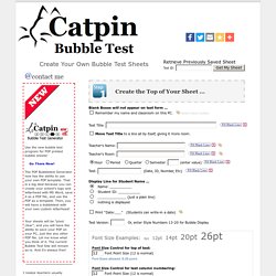 Productions, Bubble Test Form Generator - Teaching Tools