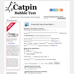 Productions, Bubble Test Form Generator - Teaching Tools