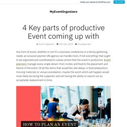 4 Key parts of productive Event coming up with – MyEventOrganizers