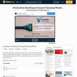 Productive Handling of Carpet Cleaning Works