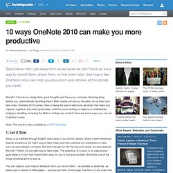 10 ways OneNote 2010 can make you more productive