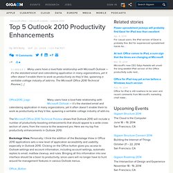Top 5 Outlook 2010 Productivity Enhancements — Online Collaboration