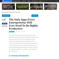 13 Essential Productivity Apps Entrepreneurs Can't Live Without