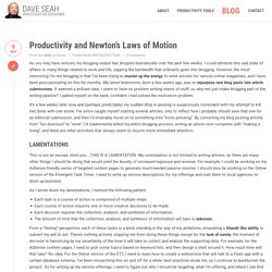 Productivity and Newton’s Laws of Motion