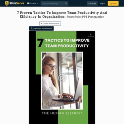 7 Proven Tactics To Improve Team Productivity And Efficiency In Organization PowerPoint Presentation - ID:10088583