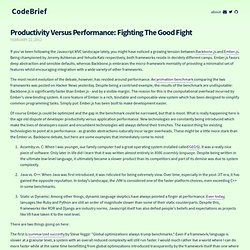 Productivity Versus Performance: Fighting The Good Fight - CodeBrief