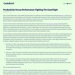 Productivity Versus Performance: Fighting The Good Fight - CodeBrief