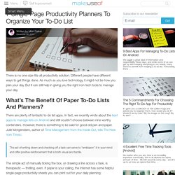 7 Single-Page Productivity Planners To Organize Your To-Do List