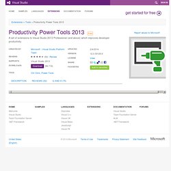 Productivity Power Tools 2013 extension